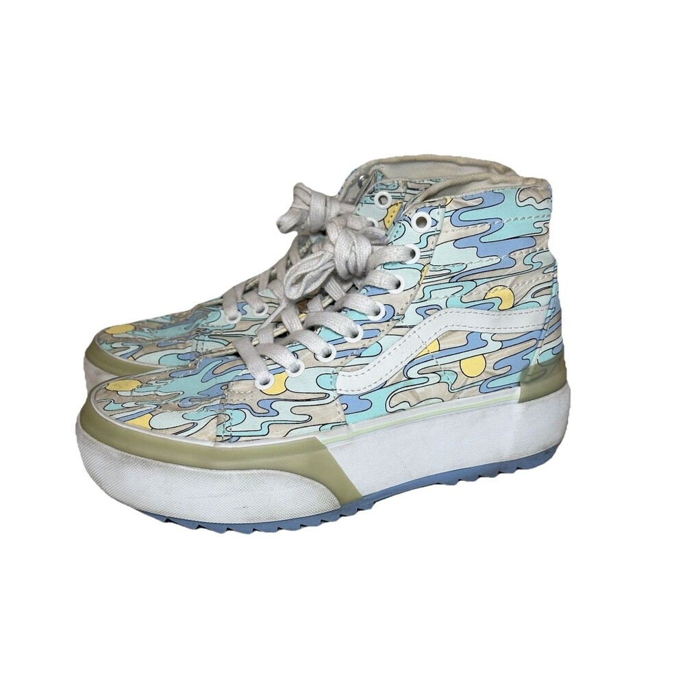VANS Sk8-Hi Tapered Stacked High UV Ink Sunwaves Chunky Platform Shoes Women 6.5